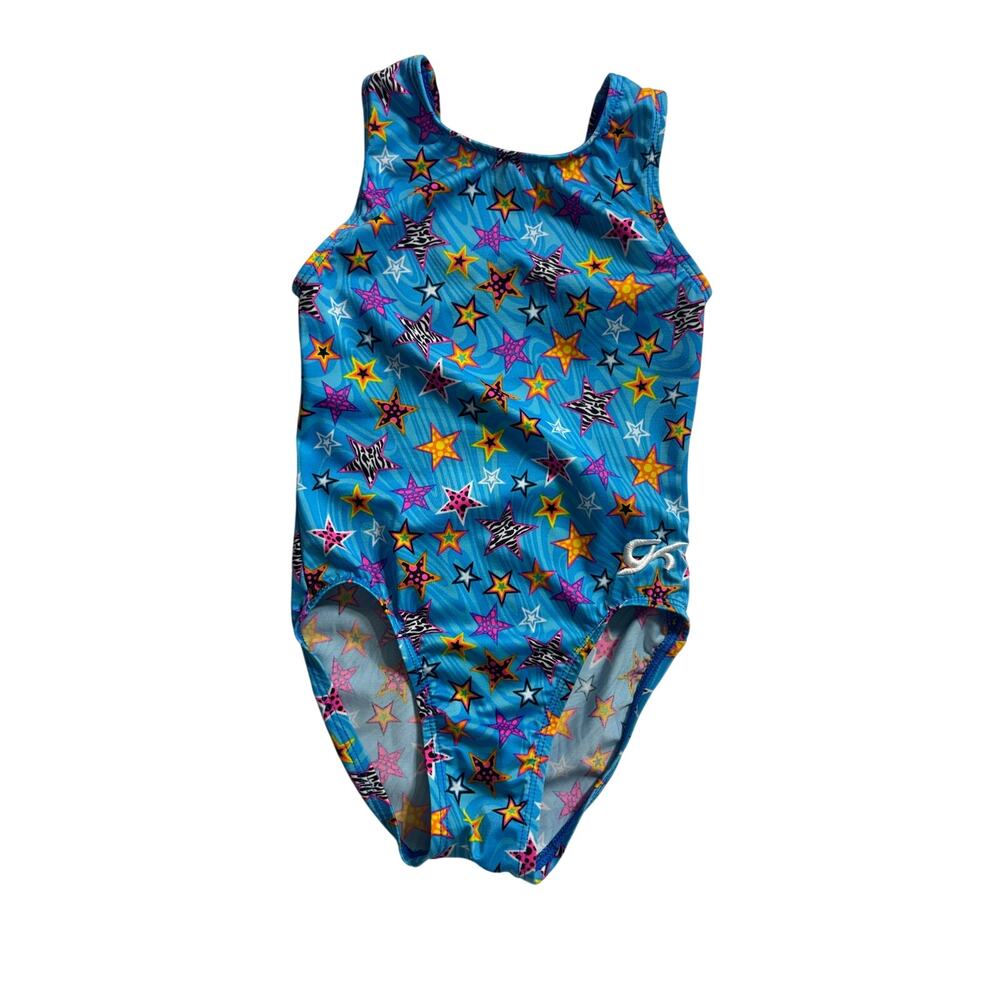 GK Gymnastics Blue Stars leotard Size Child Medium